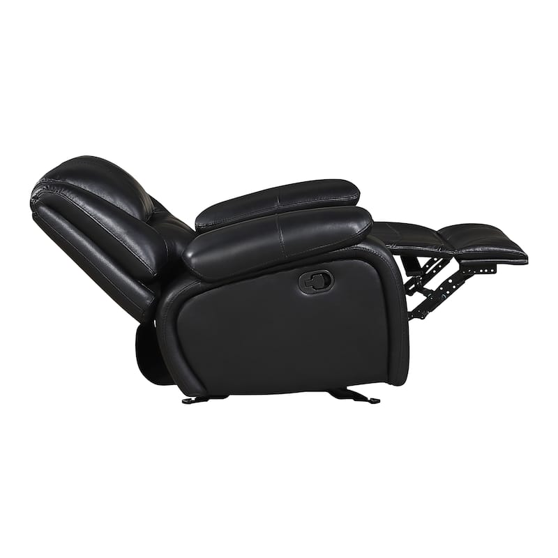 Fremont & Park Baron 39.5" Leather Manual Glider Recliner with Tab Pull Motion