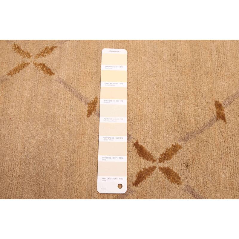 ECARPETGALLERY Hand-knotted Opulence Light Khaki Silk, Wool Rug - 3'4 x 4'8