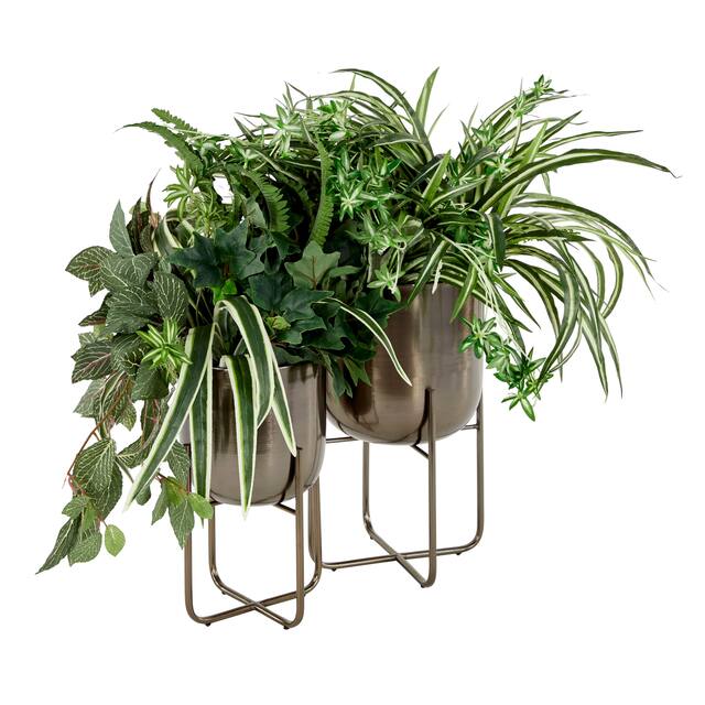 Iron Glam Contemporary Planter (Set of 2) - S/2 16", 13"H