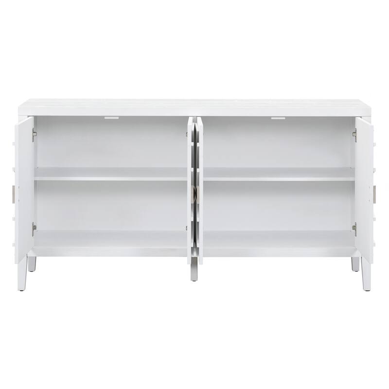 Retro Sideboard door with Circular Groove Design Round Metal Door Handle for Entrance, Dinning Room, Living Room