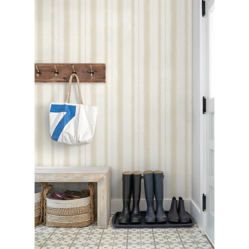 A-Street Prints Alena Beige Soft Stripe Wallpaper