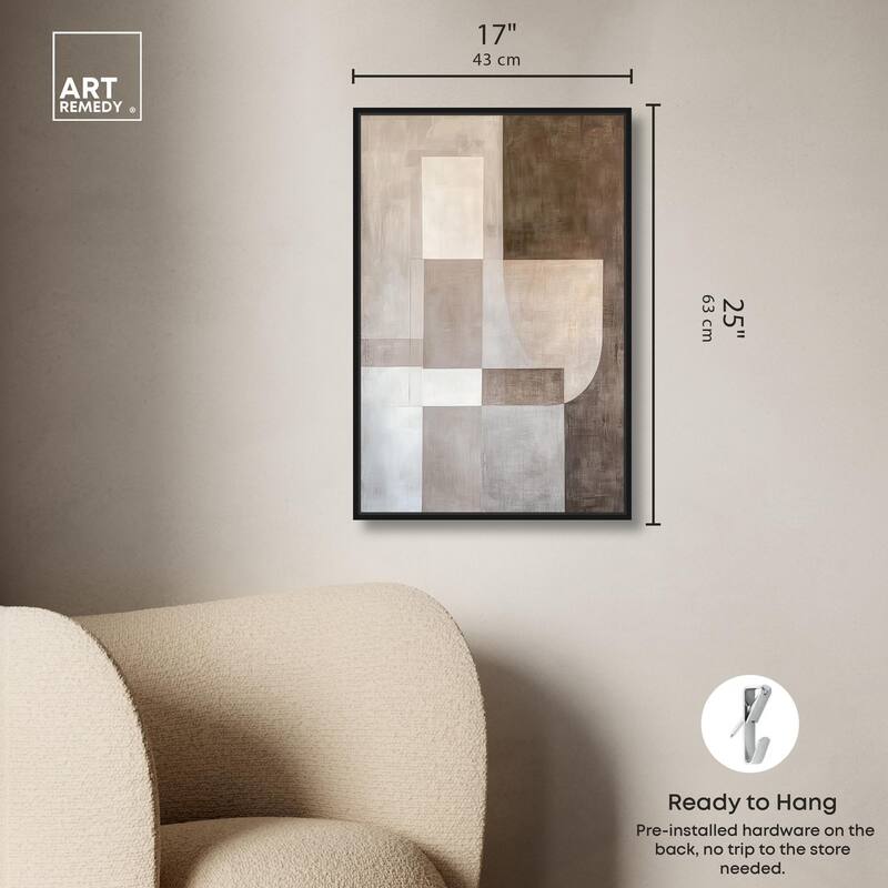 Neutral Tone Blocks I Canvas by Art Remedy