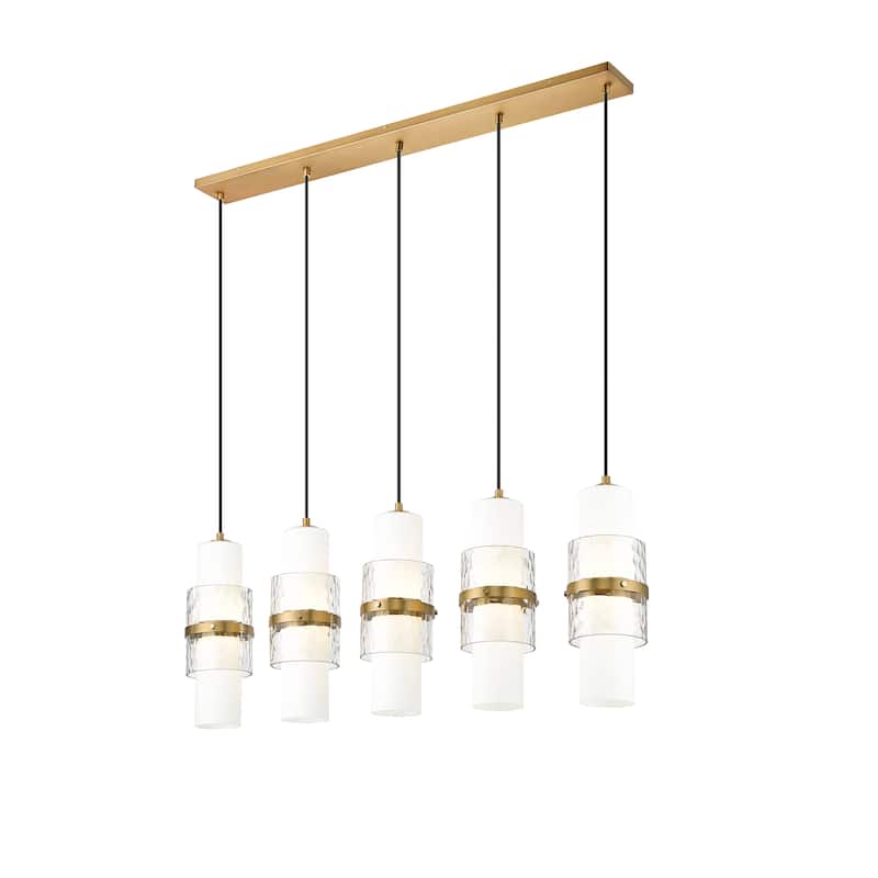 Cayden 5 Light Linear Chandelier in Modern Gold - Modern Gold