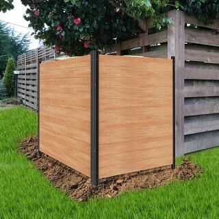 4ft X 2ft Outdoor AC Unit Cover – 3-Panel Metal Privacy Fence, Powder-Coated Steel, Freestanding
