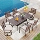 preview thumbnail 1 of 20, MAISON ARTS 7-Piece Cast Aluminum Patio Dining Set with Expandable Rectangular Table & 6 Cast Aluminum Chairs Mixed Chairs