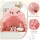 preview thumbnail 7 of 6, Pink Extra Large Playhouse Tent with String Lights Perfect for Kids - 62" x 38.5" x 58" (L x W x H)