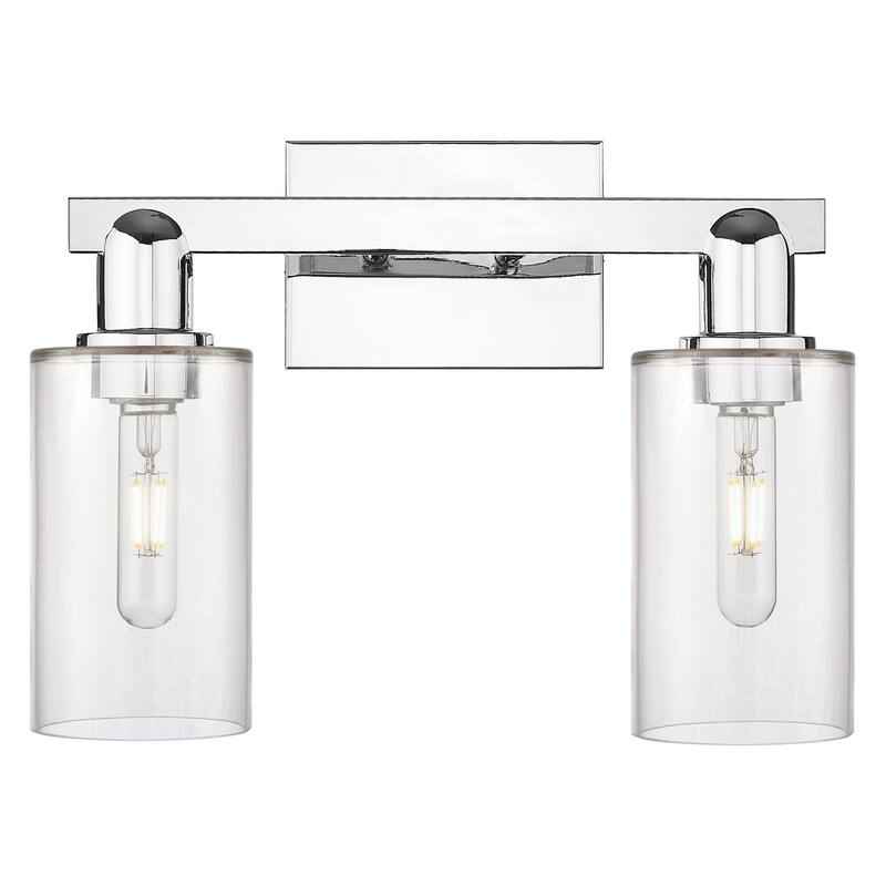 Innovations Lighting 716-2W-11-15 Clymer Vanity Clymer 2 Light 15" - Polished Chrome / Clear