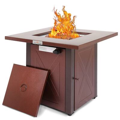 28" 48000 BTU Square Outdoor Propane Gas Fire Pit Table