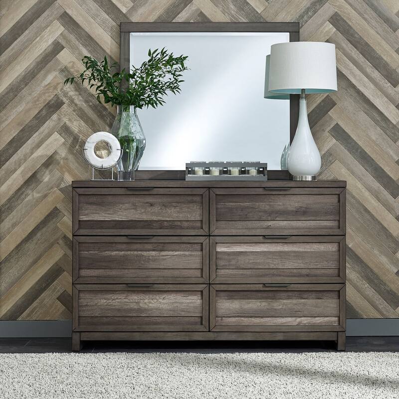 Tanners Creek Greystone Framed Mirror 41 x 36 Inches - Grey