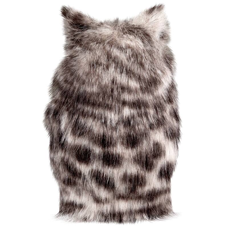 Standing Owl Christmas Figure - 7" - Ash Gray and White