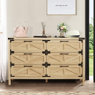 Farmhouse Barn 6 Drawers Dresser for Bedroom - Bed Bath & Beyond - 40477875