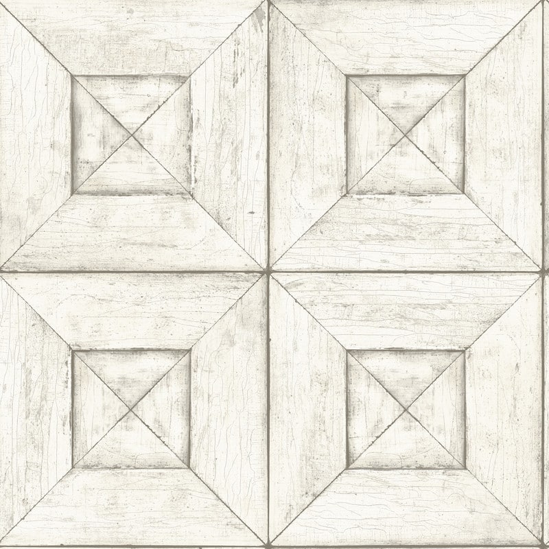 Chesapeake Avery Off-White Wood Wallpaper - 20.5in x 396in x 0.025in