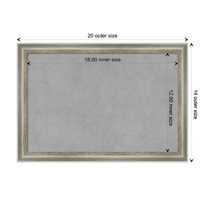 Amanti Art Salon Scoop Silver Framed Magnetic Board - Board Size 18x12