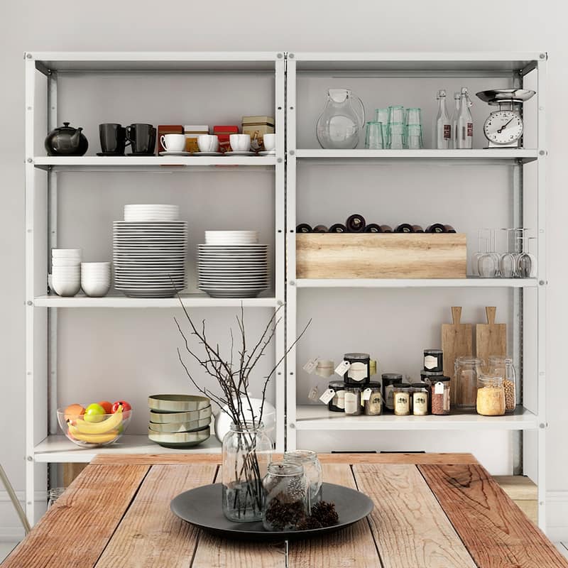 AR DeCo Industrial Bookcase Collection. Where Steel Meets Style - White