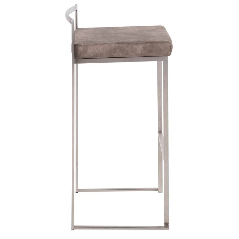 Silver Orchid Forrest Stackable Stainless Steel Bar Stool (Set of 2