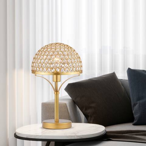 Gizella 10 Inch Glam Crystal Matte Gold Table Lamp 1-Light - N/A