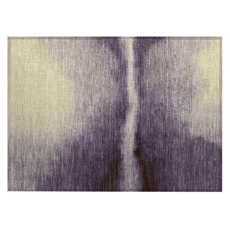 Machine Washable Indoor/ Outdoor Modern Landscape Chantille Rug