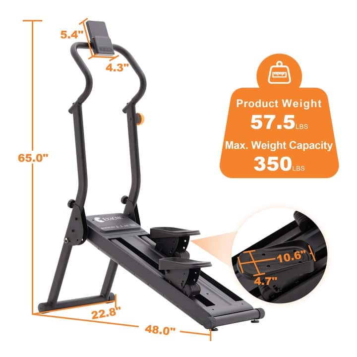 Upgraded Magnetic Stair Stepper for Home, 16-Level Adjustable Resistance up to 77LBS, with Cup Holder & Bluetooth APP