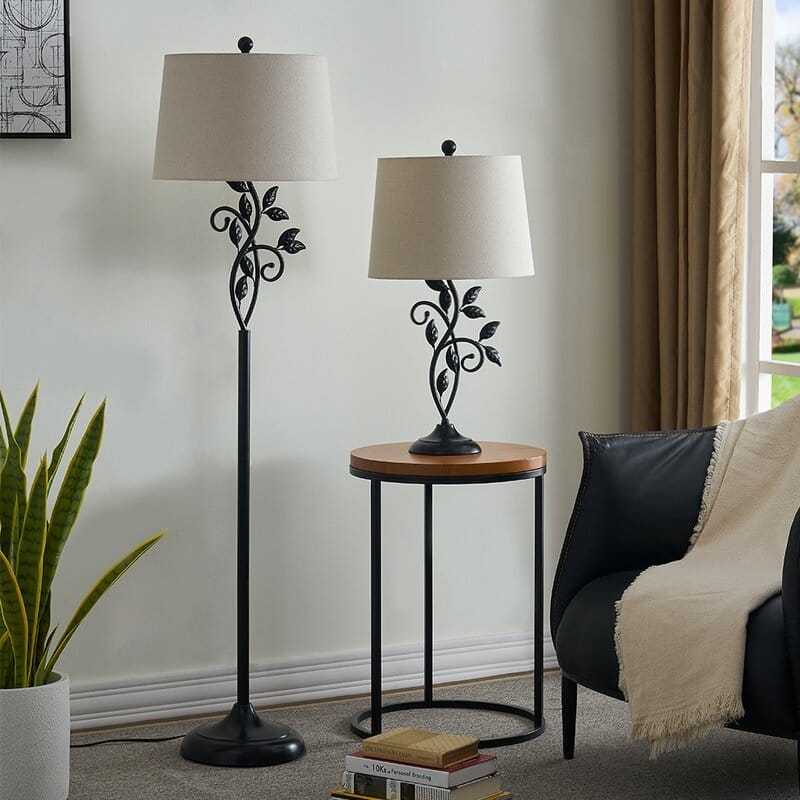 59" Traditional leaves Floor Lamp