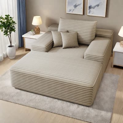 51.2" Corduroy 2-Seater Sofa - Cloud-Like Deep Seat, 600lb Capacity, No Assembly Required, with Ergonomic Pillows