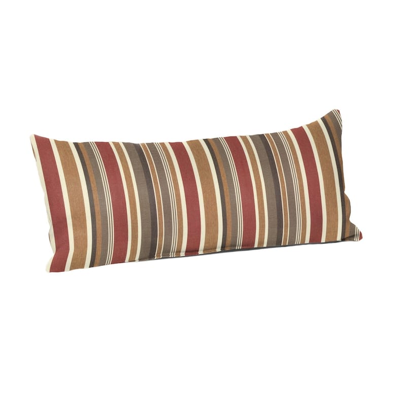 Sunbrella Stripe Fabric 1-Piece Indoor/Outdoor Lumbar Pillow, 22"W x 9"L, Maxim Classic - 22"W x 9"L