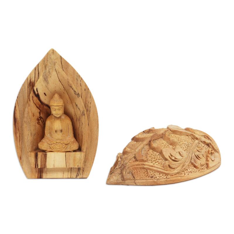 Novica Handmade Meditation And Peace Two-Piece Wood Statuette