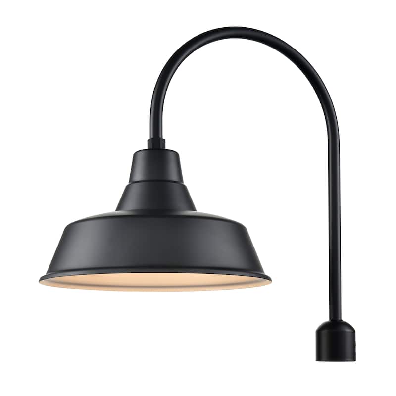 R Series 1-Light Classic Warehouse Shade Satin Black - Satin Black