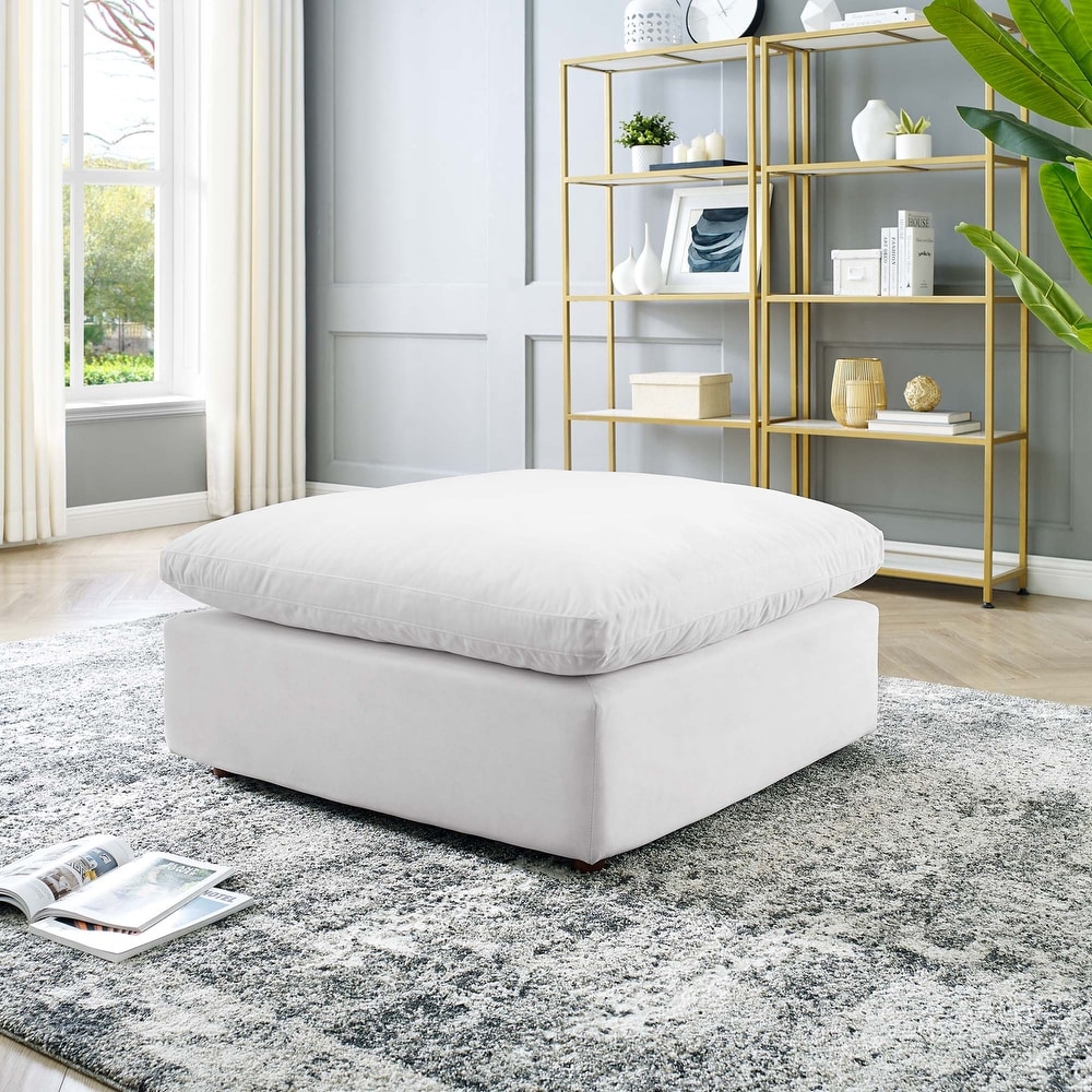 White Velvet Ottomans and Poufs Bed Bath Beyond