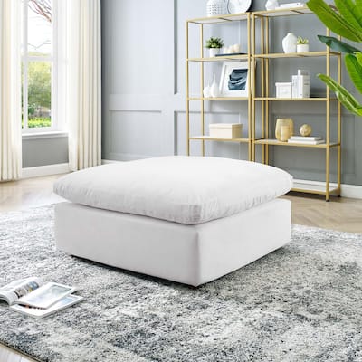 Commix Down Filled Overstuffed Performance Velvet Ottoman