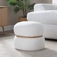 preview thumbnail 8 of 21, Carson Carrington Lena Pouf Ottoman with Natural Wood Accent