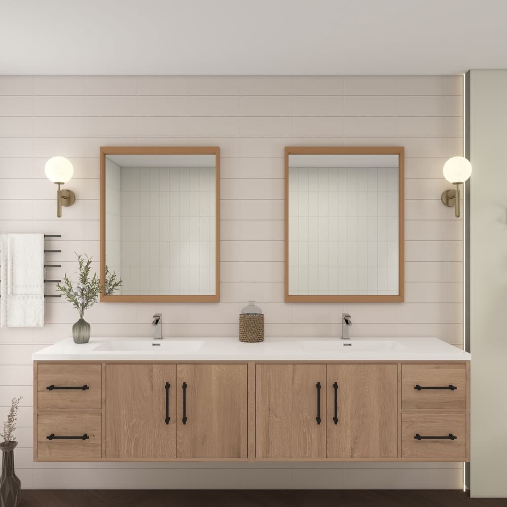 Victoria 84'' Wall-mounted Vanity with Double Reinforced Acrylic Sink - 83.5