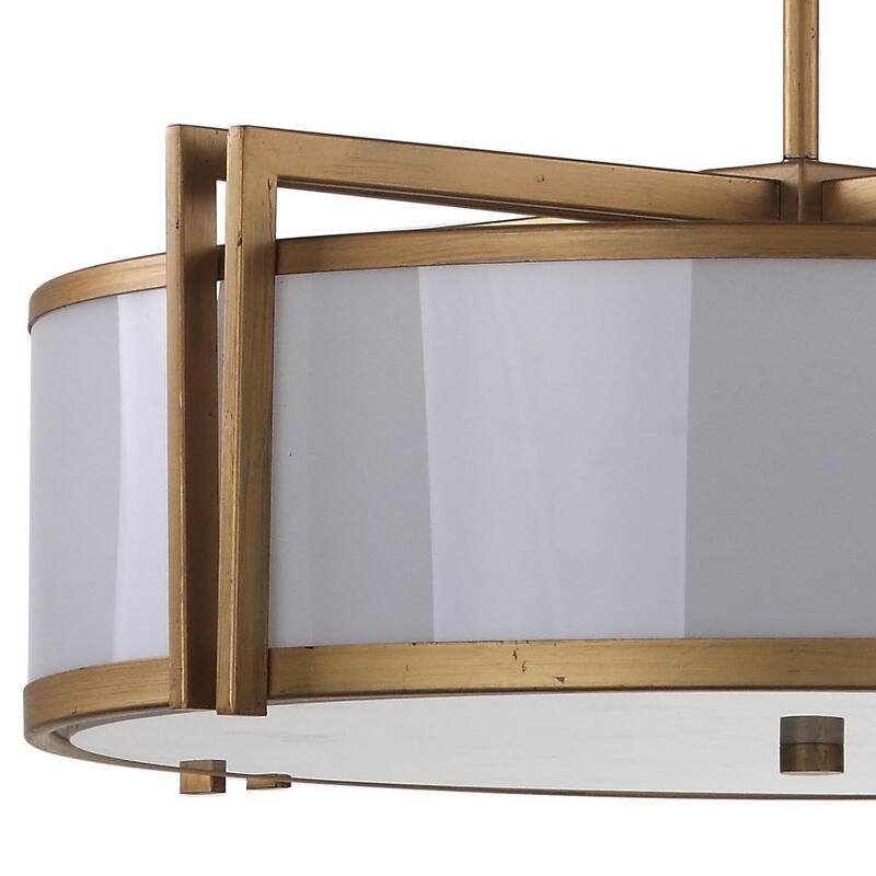SAFAVIEH Lighting Latrice Adjustable 5-Light Drum Gold Pendant - 21"x21"x9.875-45.875" - Antique Gold - 21Wx21Dx46H