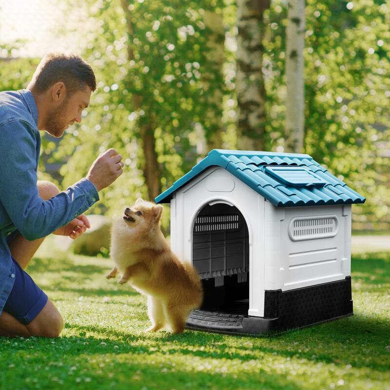 Moasis Slant-roof Dog House with Skylight