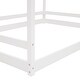 preview thumbnail 12 of 40, Full Size Wood House Platform Bed, Wooden Bedframe with Roof White - Full