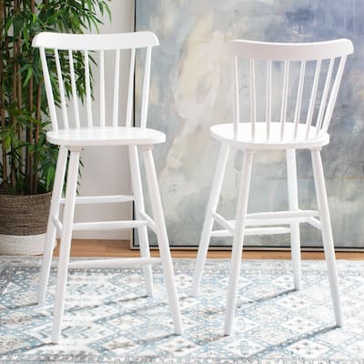 SAFAVIEH Aida 30-inch Spindle Farmhouse Bar Stool (Set of 2) - 19.9" x 19.8" x 38" - 20"W x 20"D x 43"H