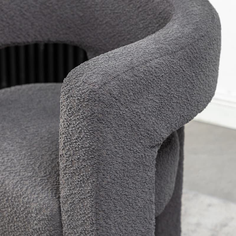 KINWELL 28" Wide Boucle Upholstered Square Armchair (Set of 2)