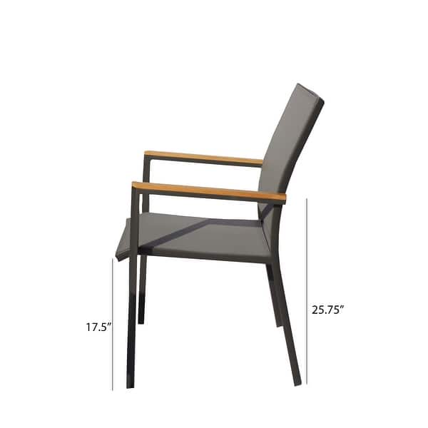 dimension image slide 2 of 3, Catania Dark Gray 11-Piece Aluminum Outdoor Dining Set with Sling Set in Pewter