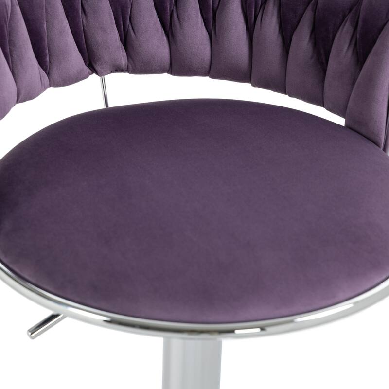 Modern Velvet 26" Adjustable Swivel Bar Stools (Set of 4)