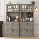 preview thumbnail 6 of 10, Garvee Kitchen Pantry Cabinet with Microwave Stand and Coffee Bar, 71" Tall Hutch Storage Cabinet, Wooden Buffet Cabinet