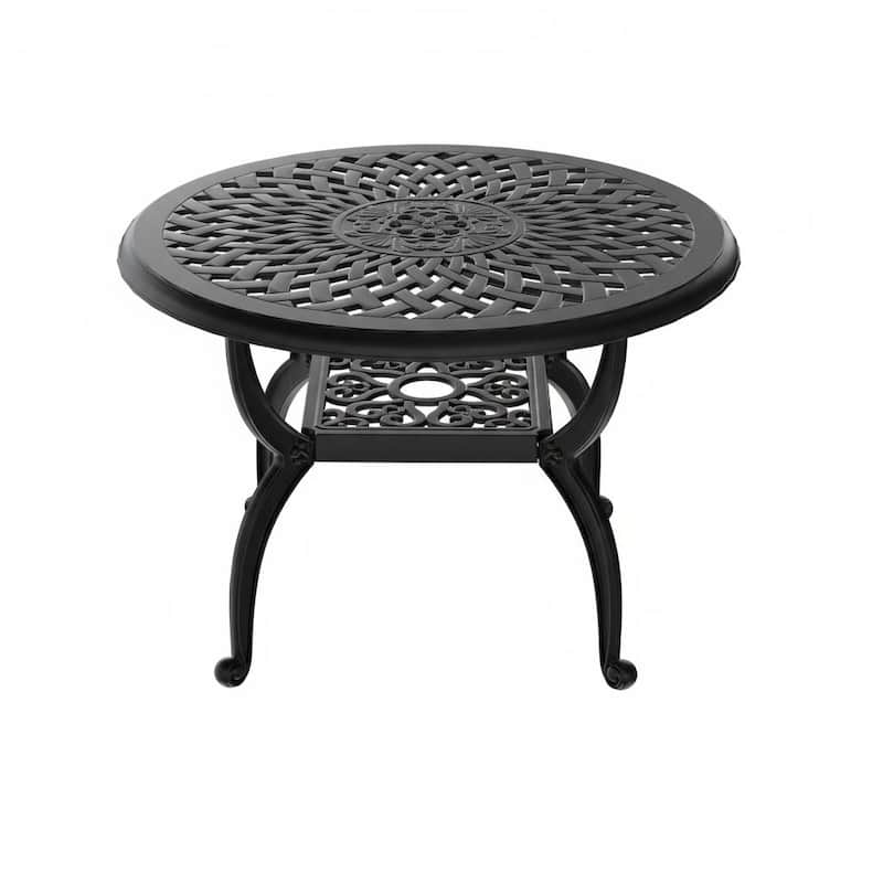 Modern Aluminum Round Coffee Table for Outdoor Spaces