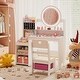 preview thumbnail 5 of 18, Gymax Kids Vanity Table Set w/ Lighted LED Mirror Princess Dressing