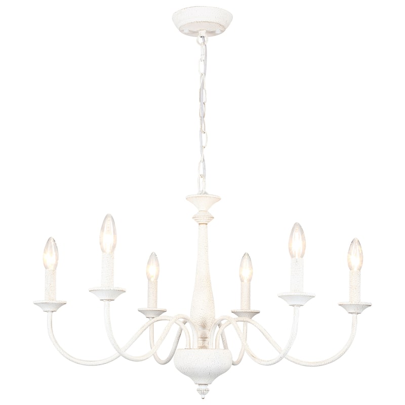 6-Light 27.95-inch Industrial Candle Chandelier Light for Bedroom Foyer