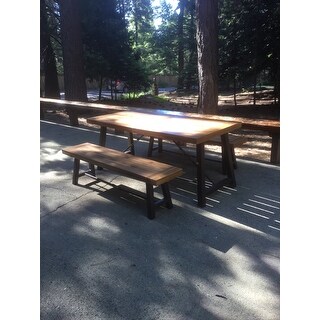 Outdoor Puerto Acacia Wood 3-piece Picnic Dining Set by Christopher Knight Home