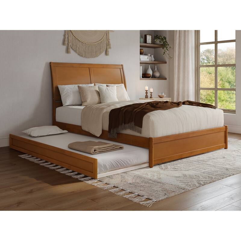 Andorra Platform Bed with Panel Footboard and Twin XL Trundle