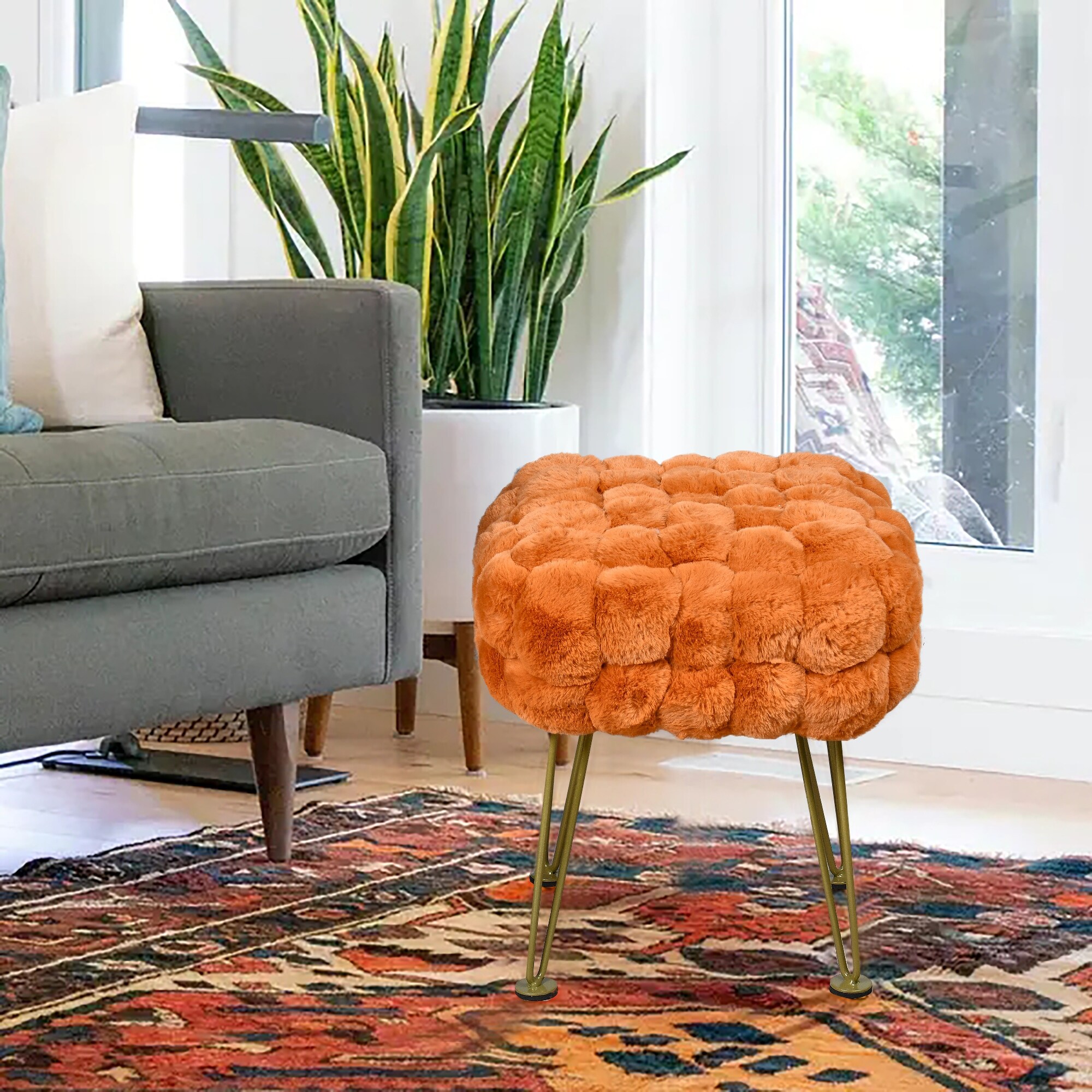 FoxFauxFur Pouf Stool Bed Bath Beyond 37652895