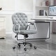 preview thumbnail 2 of 7, Button Tufted Desk Chair, Velvet Vanity Chair with Back and Wheels, Swivel Rolling Chair with Adjustable Height - N/A