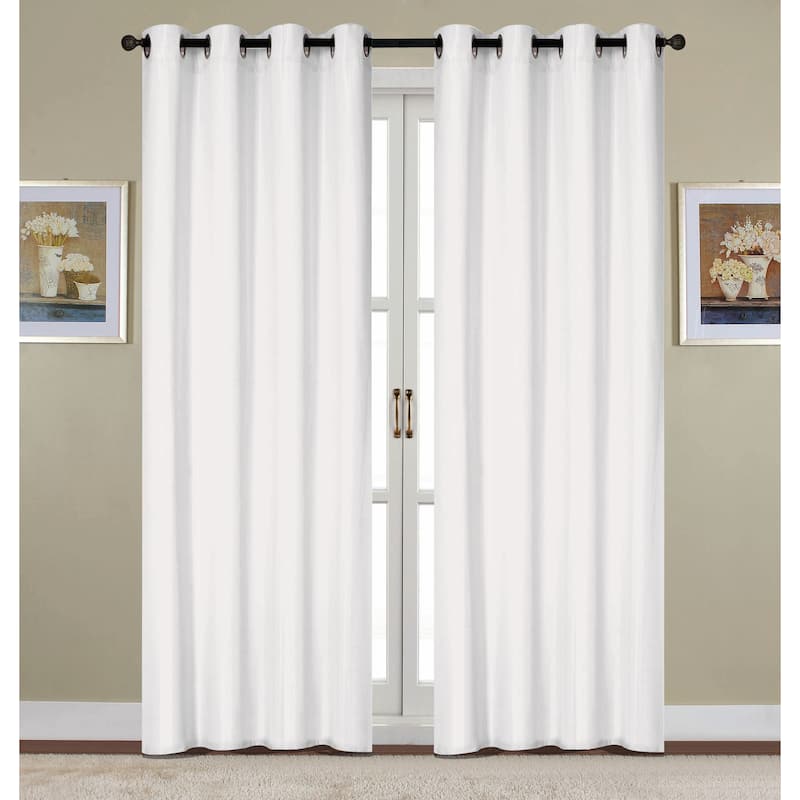 RT Designer Collection Kennedy 84-inch Grommet Curtain Panel - White
