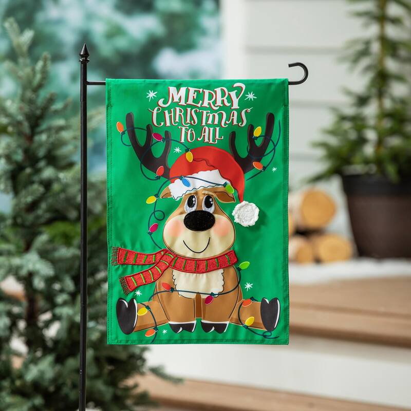 12.5 in. x 18 in. Merry Christmas to All Applique Garden Flag - Multicolor - 12.5 in x 18 in