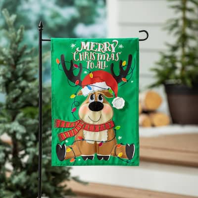 12.5 in. x 18 in. Merry Christmas to All Applique Garden Flag - Multicolor - 12.5 in x 18 in