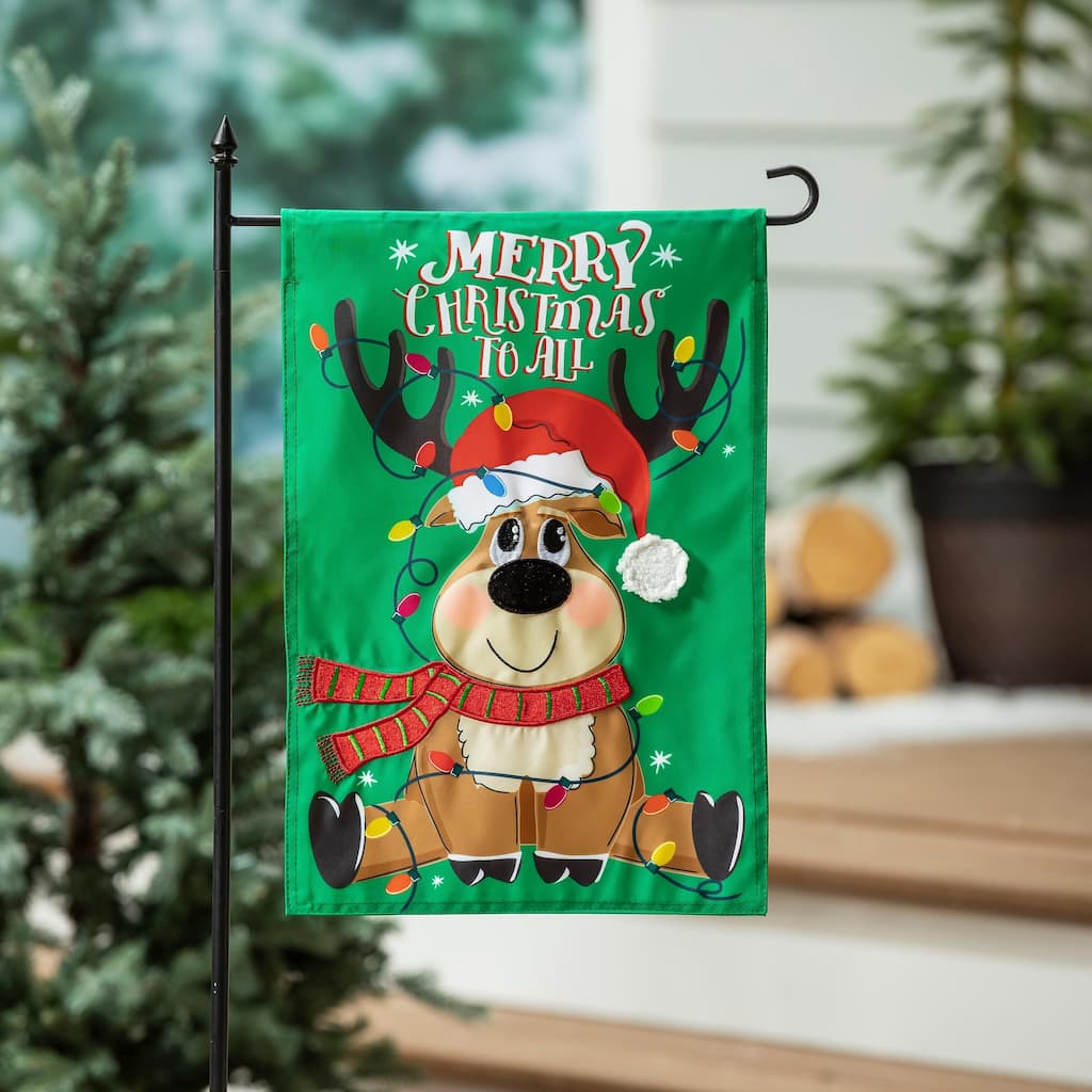 12.5 in. x 18 in. Merry Christmas to All Applique Garden Flag - Multicolor - 12.5 in x 18 in